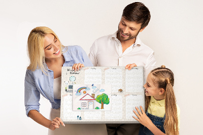 Tablica korkowa z nadrukiem Planer tygodniowy z minimalistycznym designem