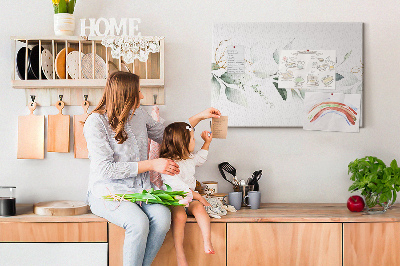 Tablica korkowa ozdobna Delikatne liście z akcentami złota