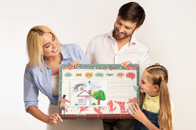 Tablica korkowa z nadrukiem Zwierzęta w stylu retro na plannerze tygodniowym