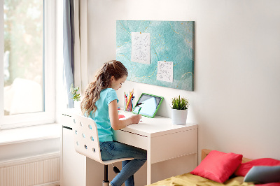 Tablica korkowa z nadrukiem Delikatne fale w odcieniach turkusu