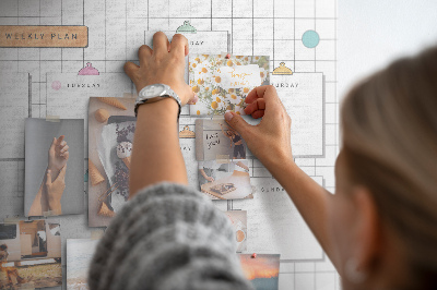 Tablica korkowa Plan tygodniowy z kolorowymi akcentami
