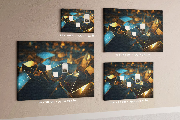 Tablica korkowa ozdobna Złote i niebieskie geometryczne kształty
