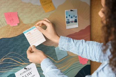 Tablica korkowa ozdobna Abstrakcyjne góry w pastelowych odcieniach