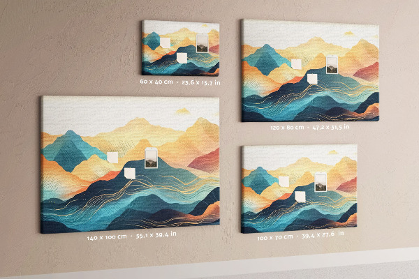 Tablica korkowa ozdobna Abstrakcyjne góry w pastelowych odcieniach