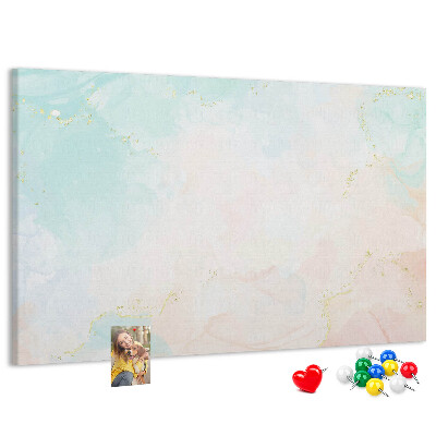 Tablica korkowa z nadrukiem Delikatne pastelowe plamy z złotymi akcentami