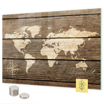 Tablica magnetyczna Mapa świata na planszy