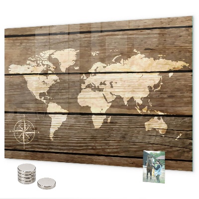 Tablica magnetyczna Mapa świata na planszy