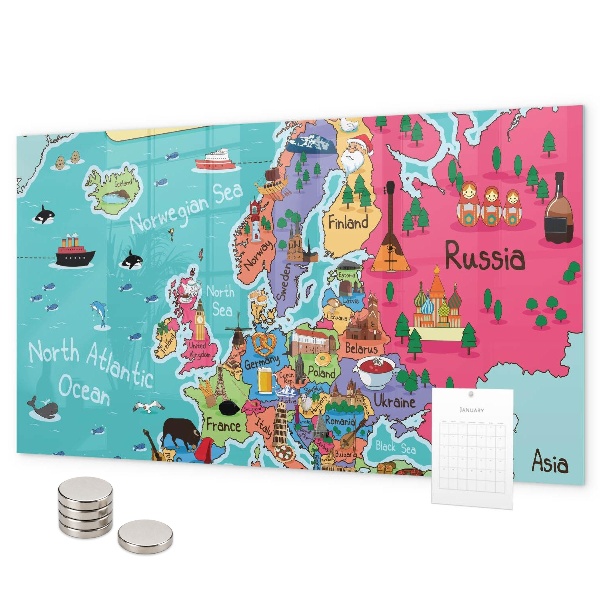 Tablica magnetyczna na magnesy Mapa Europy