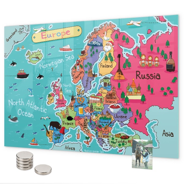 Tablica magnetyczna na magnesy Mapa Europy