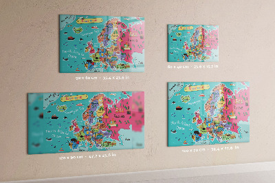 Tablica magnetyczna na magnesy Mapa Europy