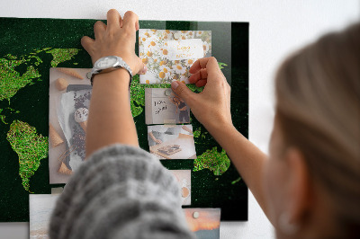 Tablica magnetyczna na magnesy Trawiasta mapa świata