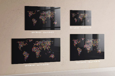 Tablica magnetyczna na magnesy Mapa świata z kropek
