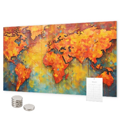 Tablica magnetyczna na magnesy Dekoracyjna mapa świata