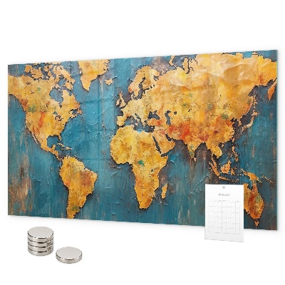 Tablica magnetyczna na magnesy Dekoracyjna mapa świata