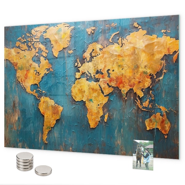 Tablica magnetyczna na magnesy Dekoracyjna mapa świata