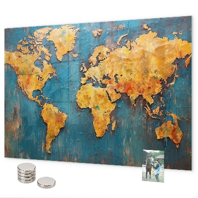 Tablica magnetyczna na magnesy Dekoracyjna mapa świata
