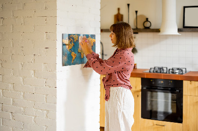 Tablica magnetyczna na magnesy Dekoracyjna mapa świata