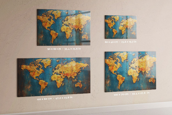 Tablica magnetyczna na magnesy Dekoracyjna mapa świata