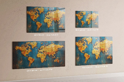 Tablica magnetyczna na magnesy Dekoracyjna mapa świata