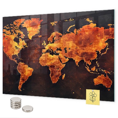 Tablica magnetyczna na magnesy Mapa świata