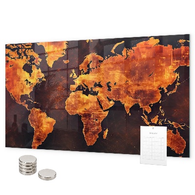 Tablica magnetyczna na magnesy Mapa świata