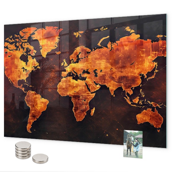 Tablica magnetyczna na magnesy Mapa świata