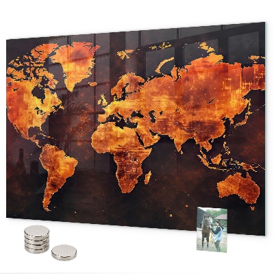 Tablica magnetyczna na magnesy Mapa świata