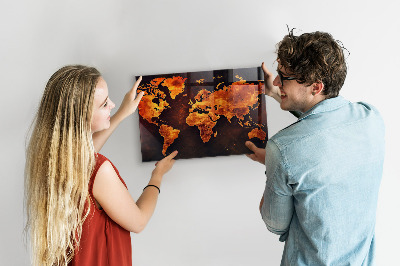 Tablica magnetyczna na magnesy Mapa świata