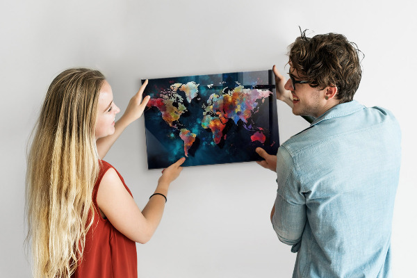 Tablica magnetyczna na magnesy Mapa abstrakcyjna