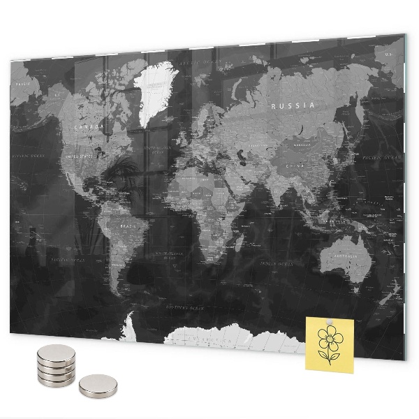 Tablica magnetyczna Czarna mapa świata