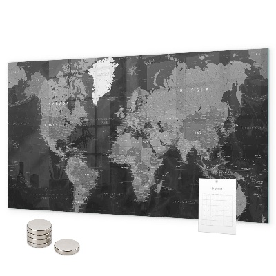 Tablica magnetyczna Czarna mapa świata