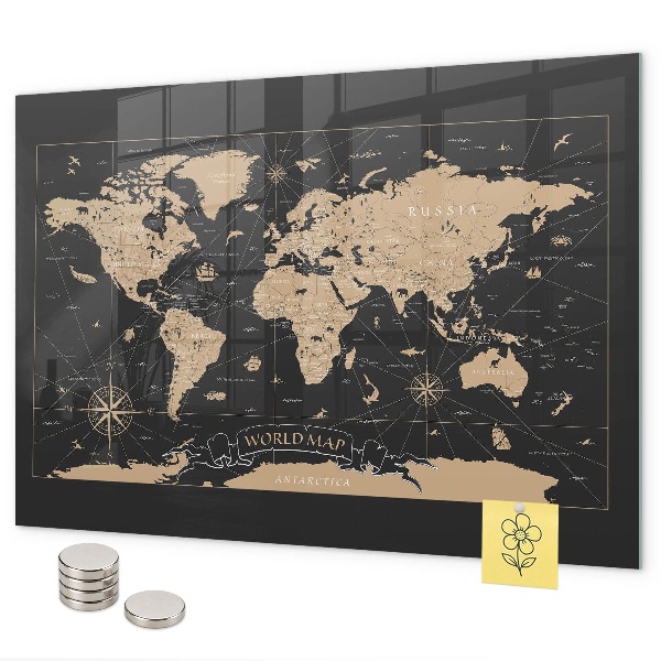 Tablica magnetyczna Stara mapa świata