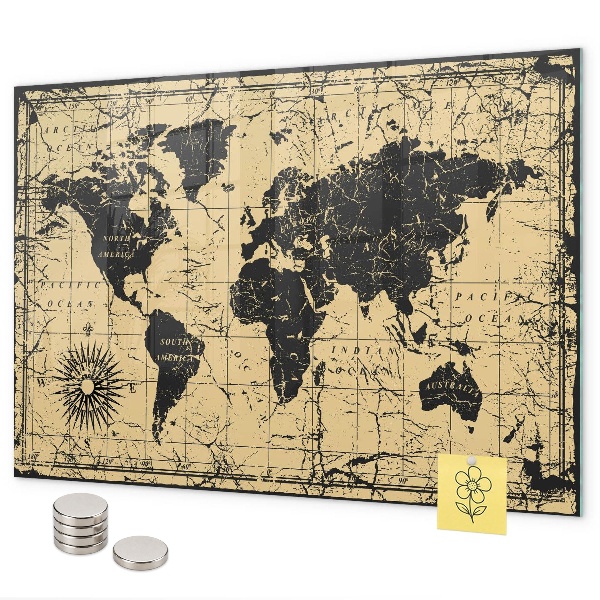 Tablica magnetyczna Stara mapa świata