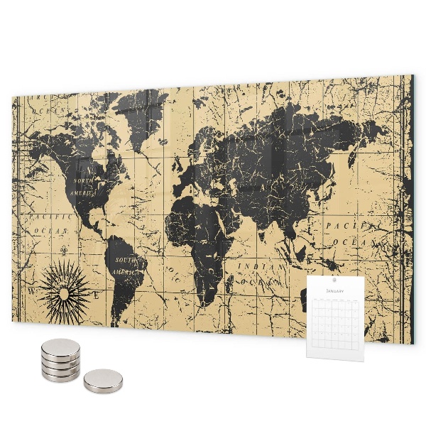 Tablica magnetyczna Stara mapa świata