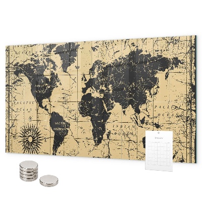 Tablica magnetyczna Stara mapa świata