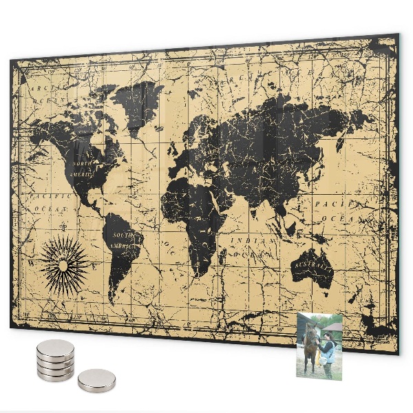 Tablica magnetyczna Stara mapa świata