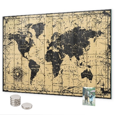 Tablica magnetyczna Stara mapa świata