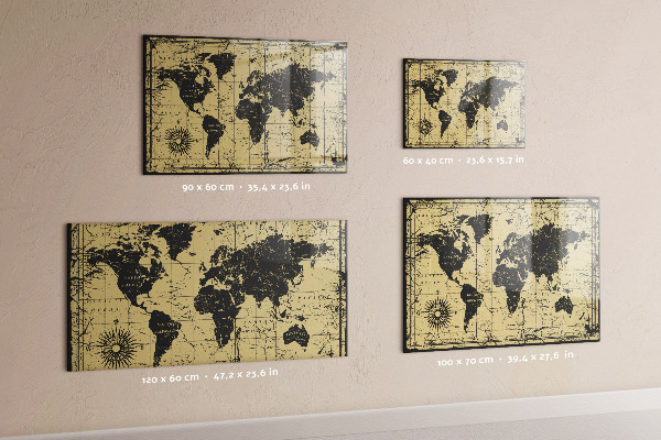 Tablica magnetyczna Stara mapa świata