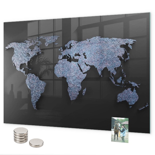 Tablica magnetyczna Mapa świata 3D