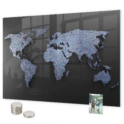 Tablica magnetyczna Mapa świata 3D