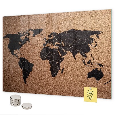 Tablica magnetyczna na magnesy Mapa świata