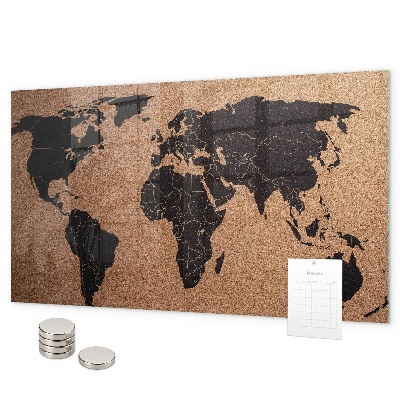 Tablica magnetyczna na magnesy Mapa świata