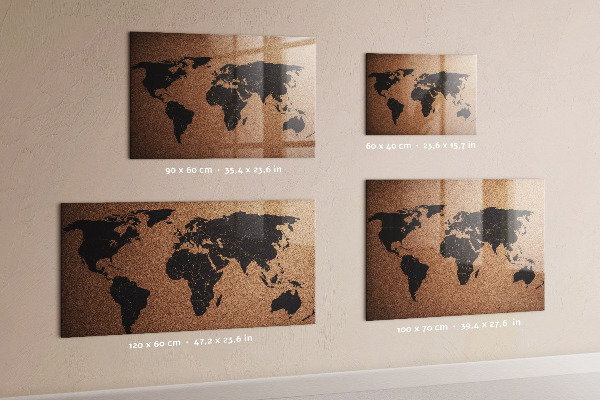 Tablica magnetyczna na magnesy Mapa świata