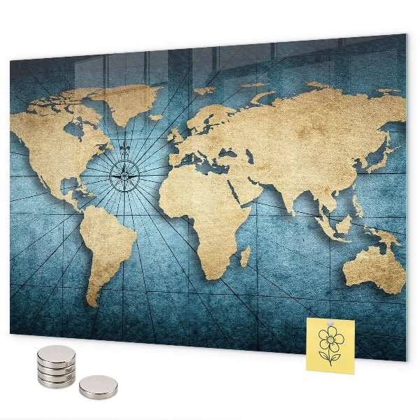 Tablica magnetyczna na magnesy Mapa świata 3D