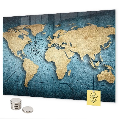 Tablica magnetyczna na magnesy Mapa świata 3D