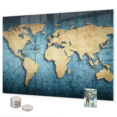 Tablica magnetyczna na magnesy Mapa świata 3D
