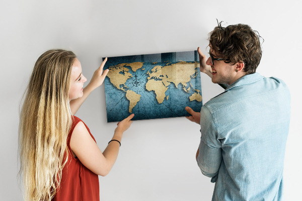 Tablica magnetyczna na magnesy Mapa świata 3D