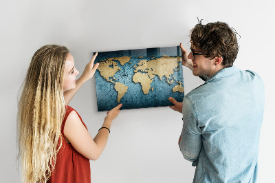 Tablica magnetyczna na magnesy Mapa świata 3D