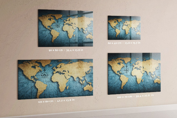 Tablica magnetyczna na magnesy Mapa świata 3D