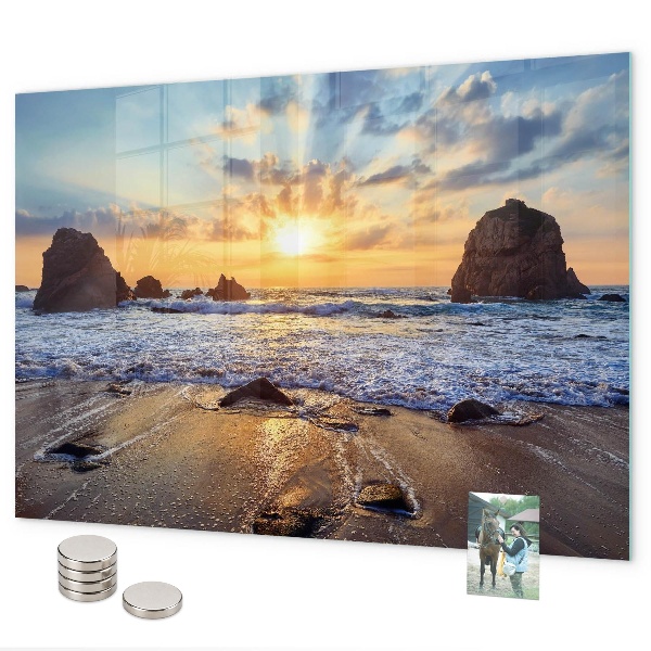 Tablica magnetyczna na magnesy Zachód słońca na plaży